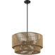 Eco Collection - Milos Family 6 Light 24 inch Matte Black Pendant Ceiling Light in 24" D x 24" W x 12.5" H, EVOLV