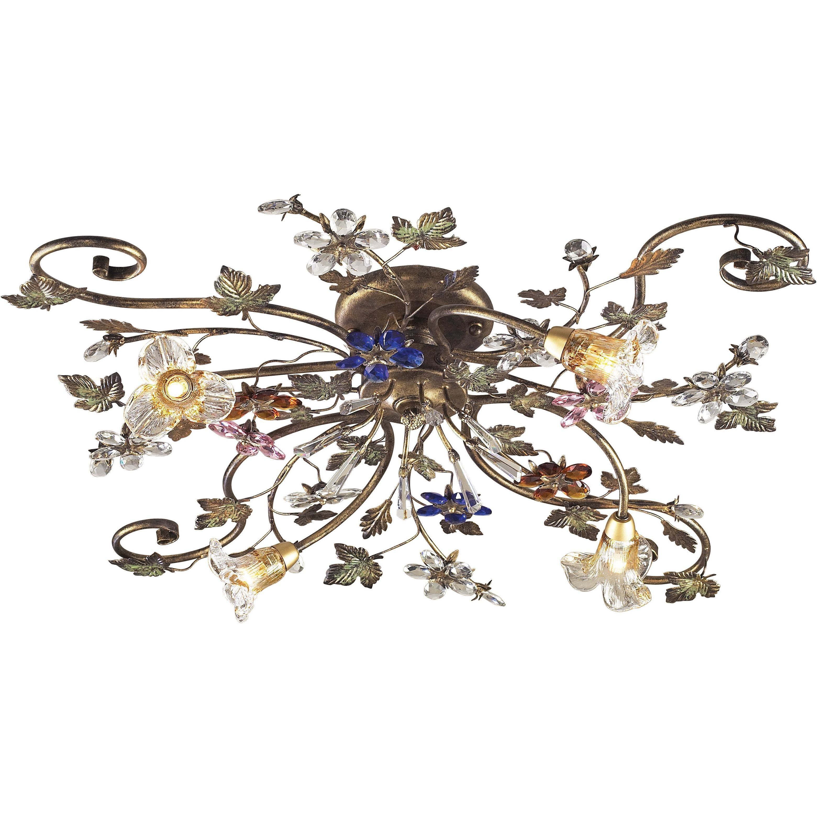 Brillare LED 36 inch Bronzed Rust Semi Flush Mount Ceiling Light