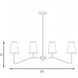 Modern 4 Light 40 inch Matte Black Linear Chandelier Ceiling Light