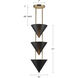 Versus 3 Light 10 inch Urban Bronze Pendant Ceiling Light