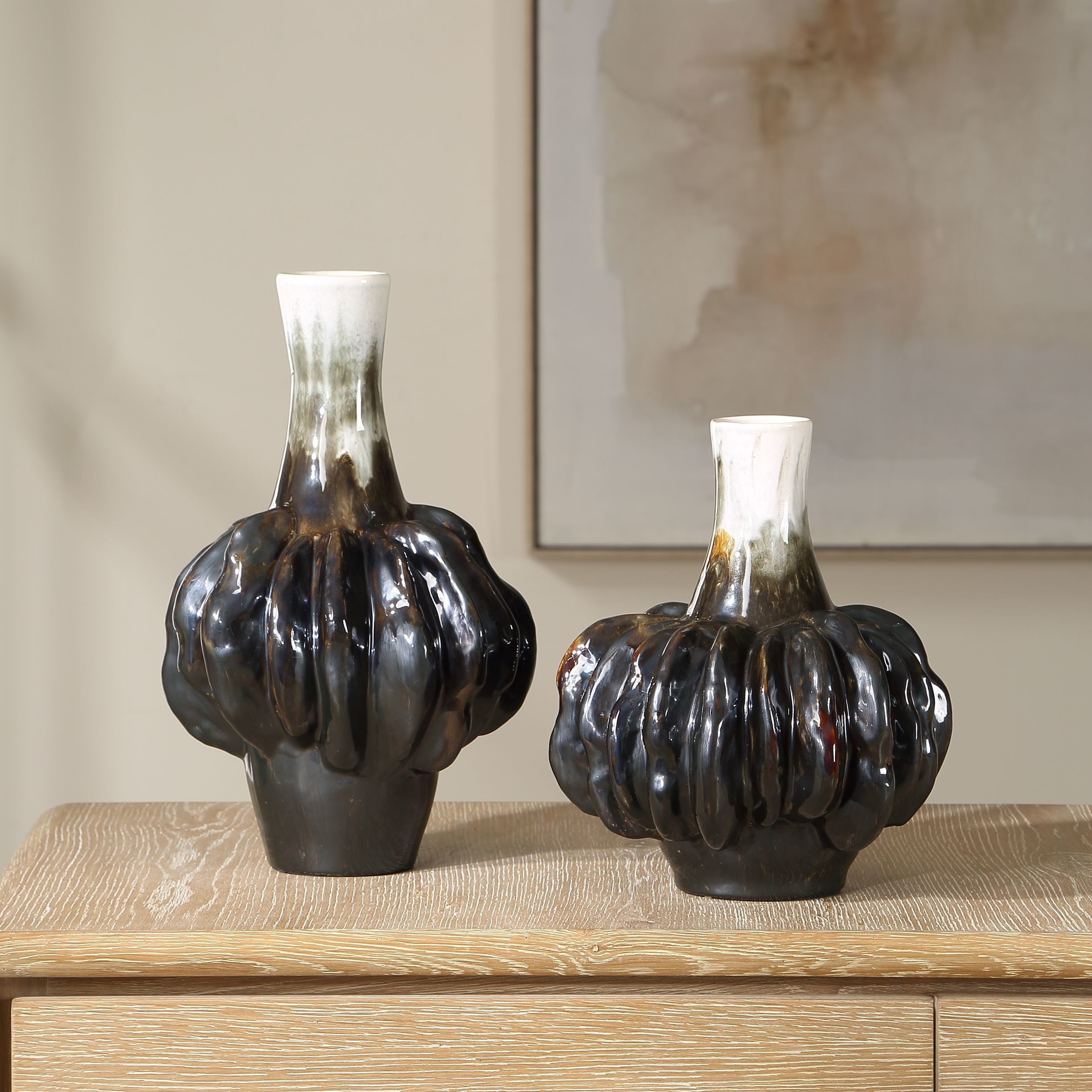 Umbrian 13.25 X 8.5 inch Gourd Vases, Set of 2