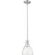 Arcadia Bristol 1 Light 7.5 inch Brushed Satin Nickel Mini Pendant Ceiling Light in Seedy