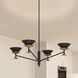 Tremolo LED 36 inch Textured Black and Champagne Gold Chandelier Ceiling Light