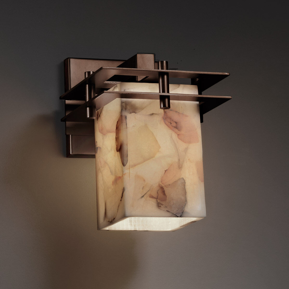 Metropolis 1 Light 6.5 inch Dark Bronze Wall Sconce Wall Light in Square with Flat Rim, Incandescent