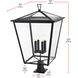 Oxford 4 Light 32.5 inch Black Outdoor Post Light