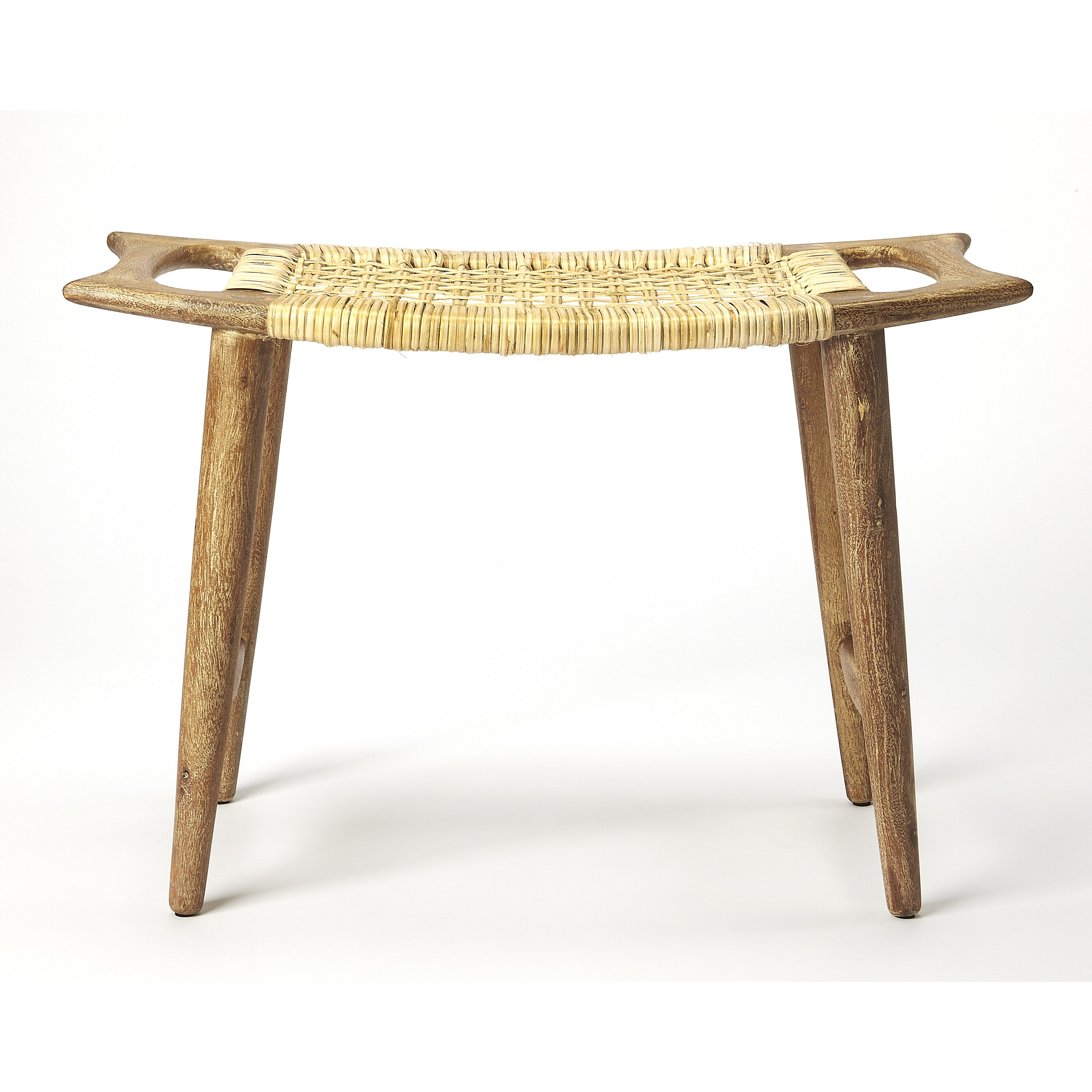 Butler Loft Tristan Natural Wood & Rattan Natural Mango Bench