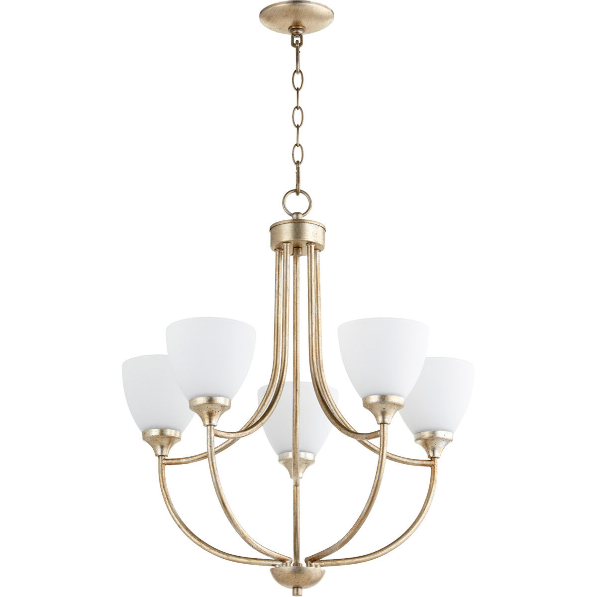 Enclave 5 Light 24 inch Aged Silver Leaf Chandelier Ceiling Light