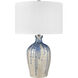 Winship 26 inch 150 watt White Crackle with Blue Table Lamp Portable Light