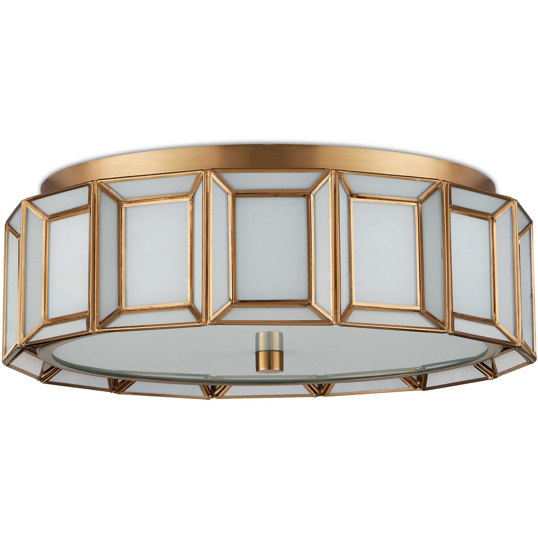 Daze LED 18.5 inch Antique Brass/White Flush Mount Ceiling Light