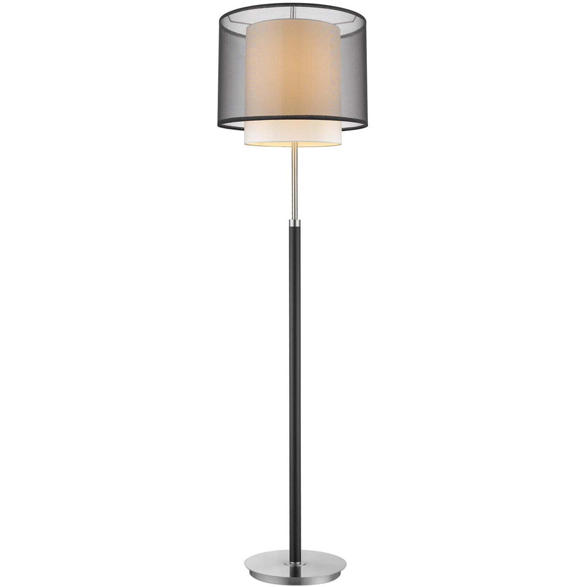 Roosevelt 62 inch 100.00 watt Espresso/ Brushed Nickel Floor Lamp Portable Light