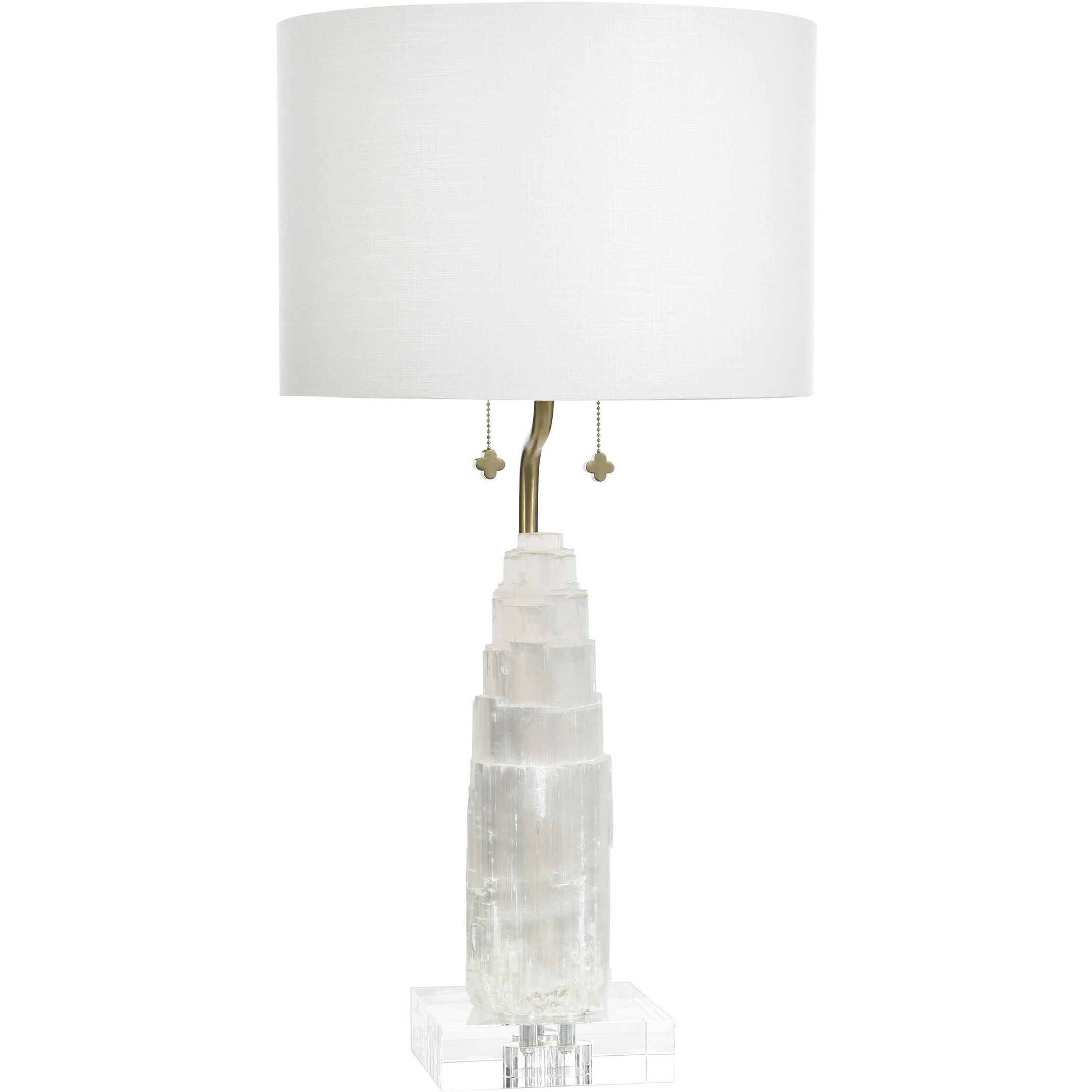 Jasper 32 inch 60 watt White and Clear Table Lamp Portable Light