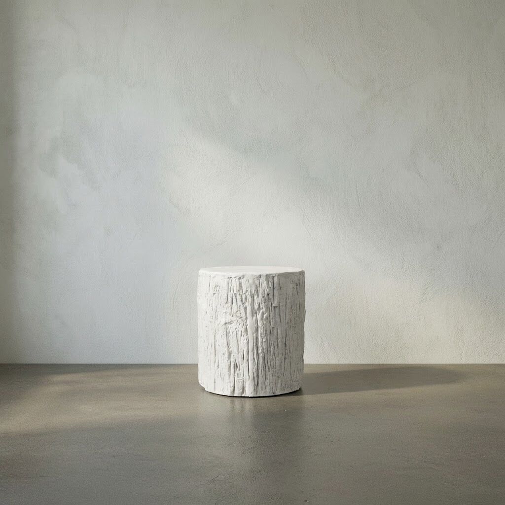 Trunk 17 X 17 inch White Fiber Cement Side Table