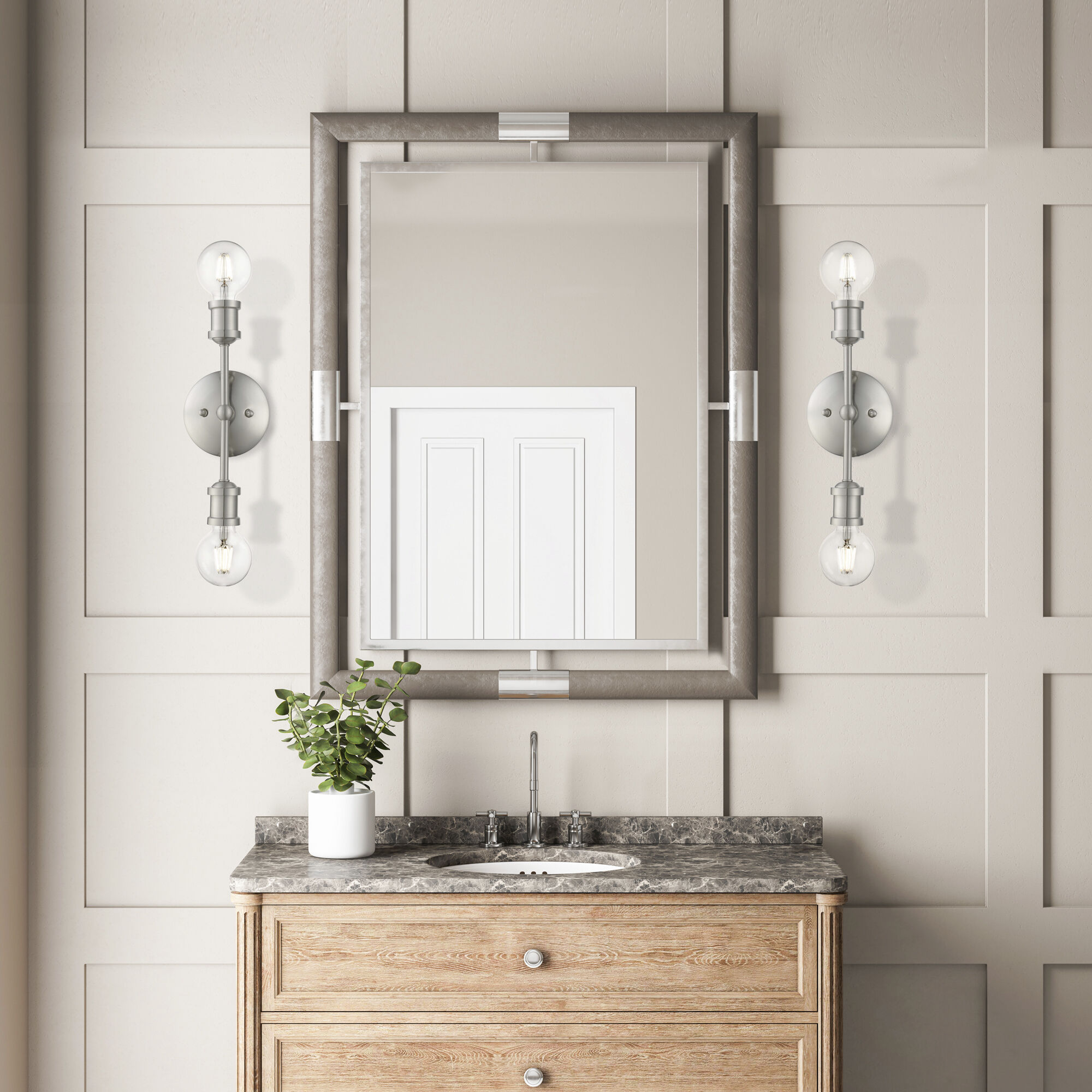 Lansdale 2 Light 5 inch Brushed Nickel Vanity Sconce Wall Light