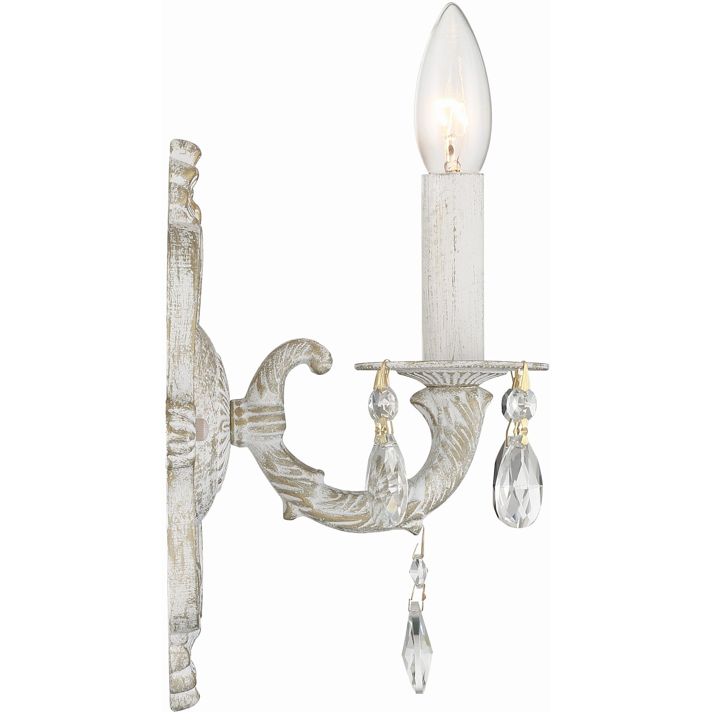 Paris Market Sconce Wall Light in Clear Spectra, Antique White