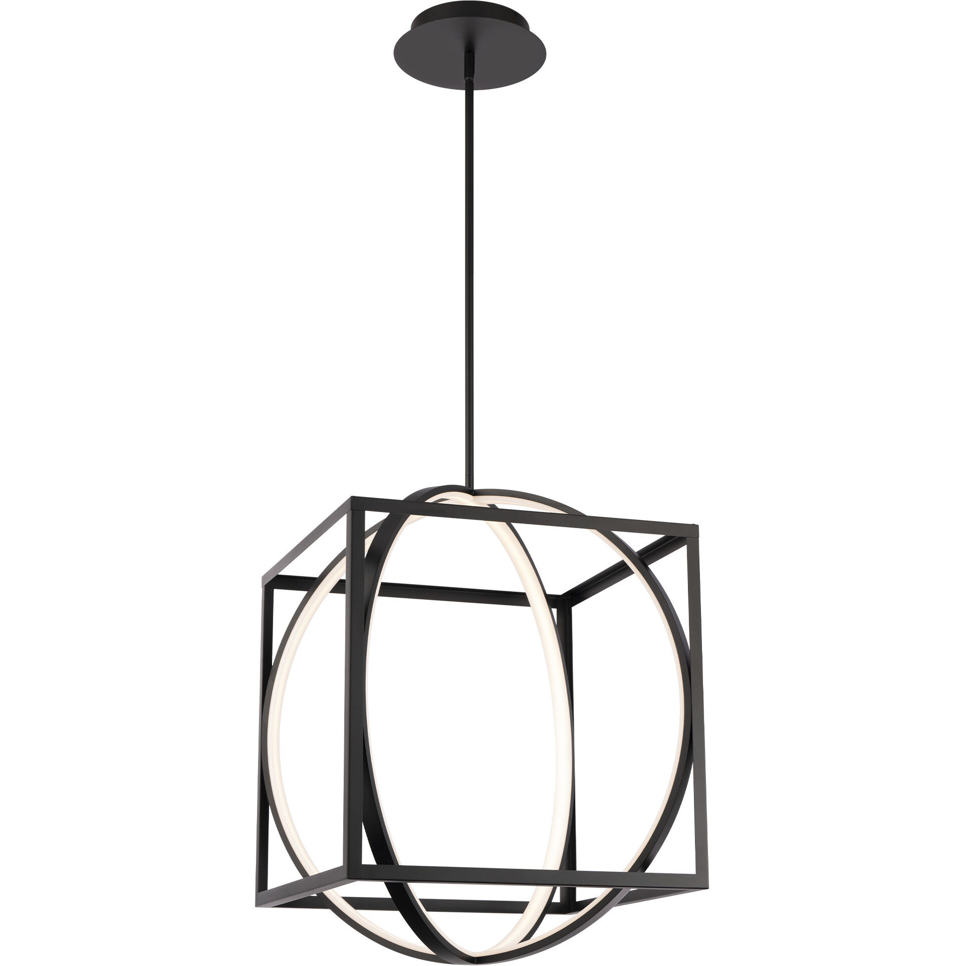 Geometrix LED 18.88 inch Black Pendant Ceiling Light, dweLED