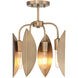 Eden 4 Light 12.25 inch Old Satin Brass Semi-Flush Mount Ceiling Light