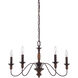 Holbrook 5 Light 24 inch Tuscan Brown Chandelier Ceiling Light