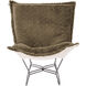 Puff Angora Moss Scroll Rocker with Cover
