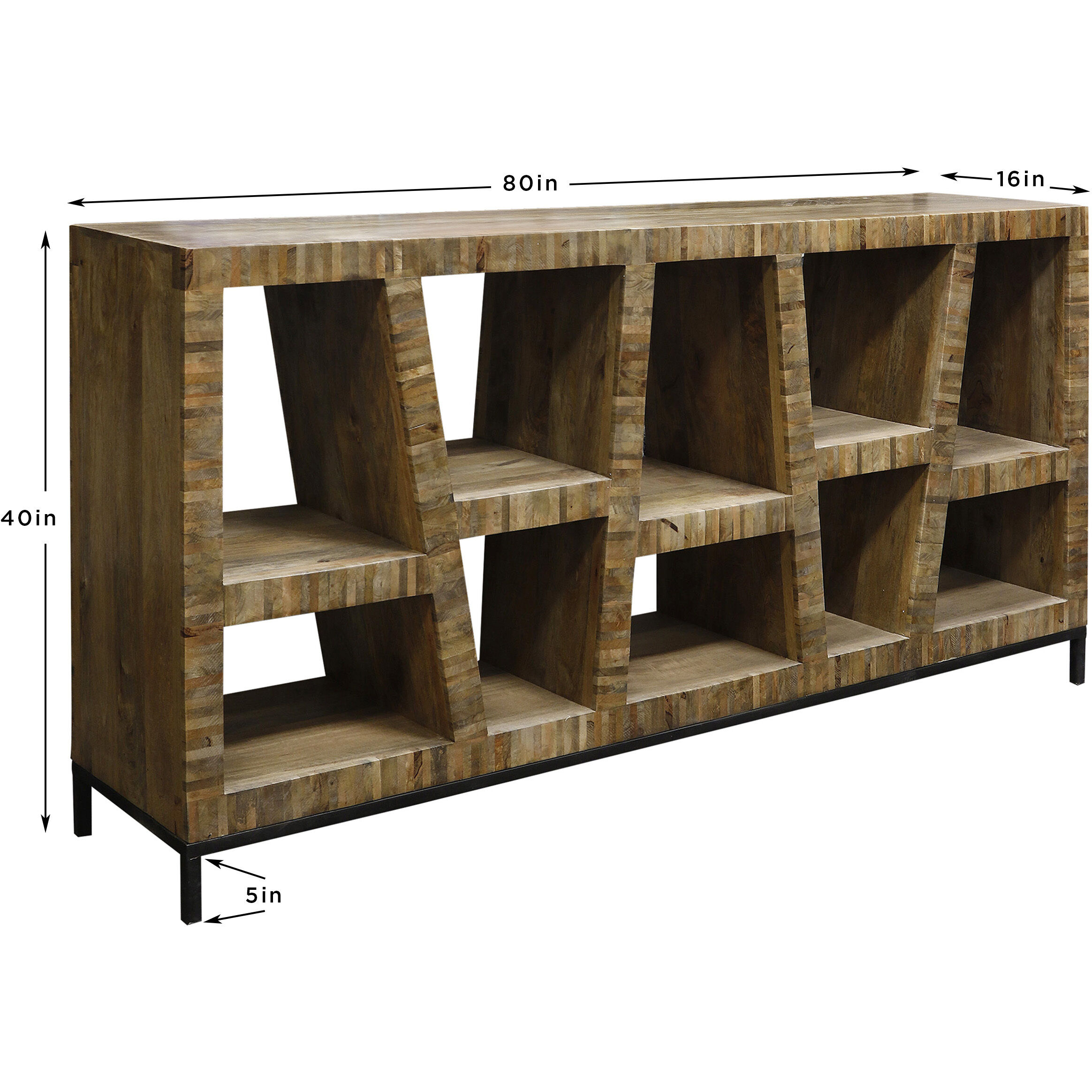 Leeds Dark Walnut, Black Bookcase