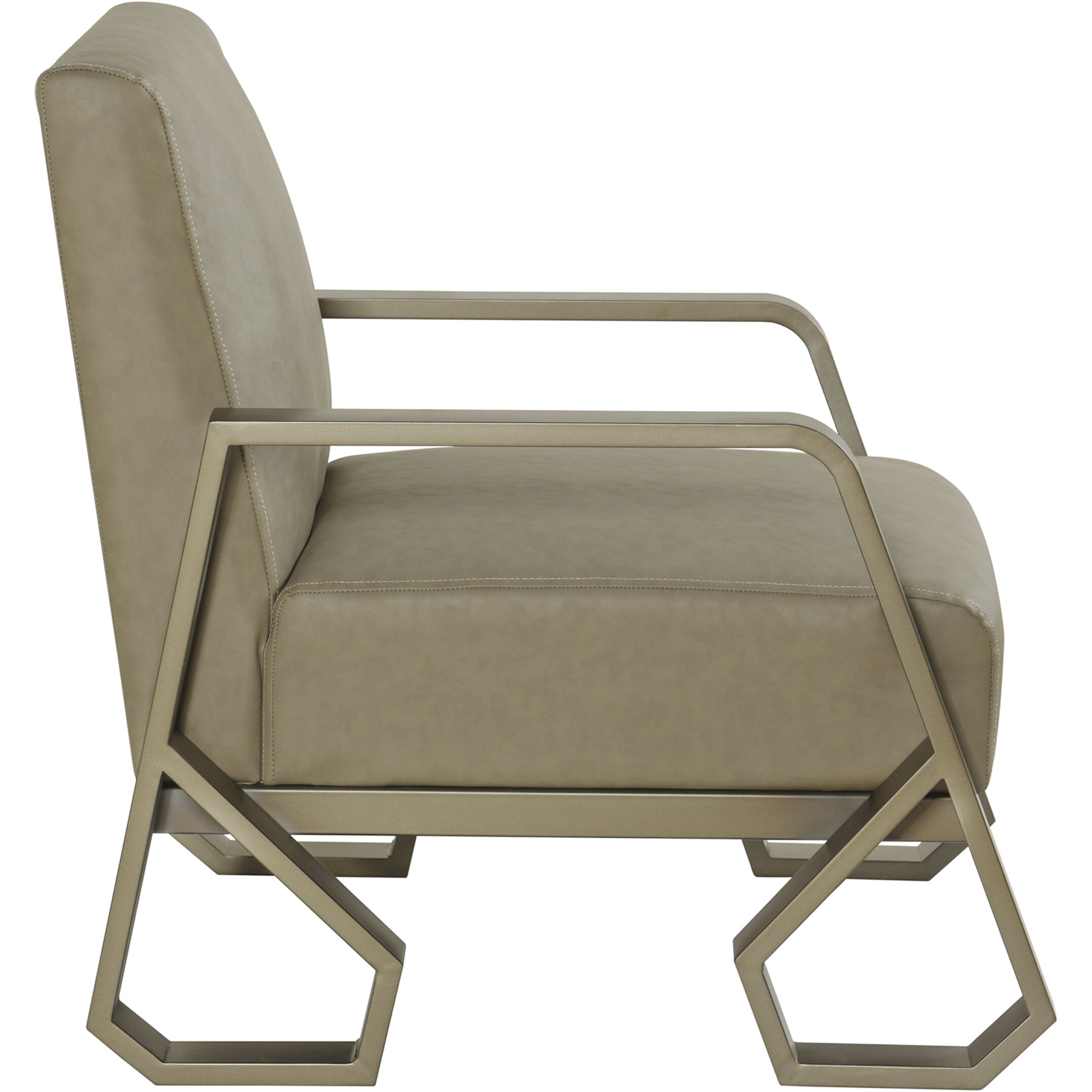 John Tan and Satin Gold Arm Chair