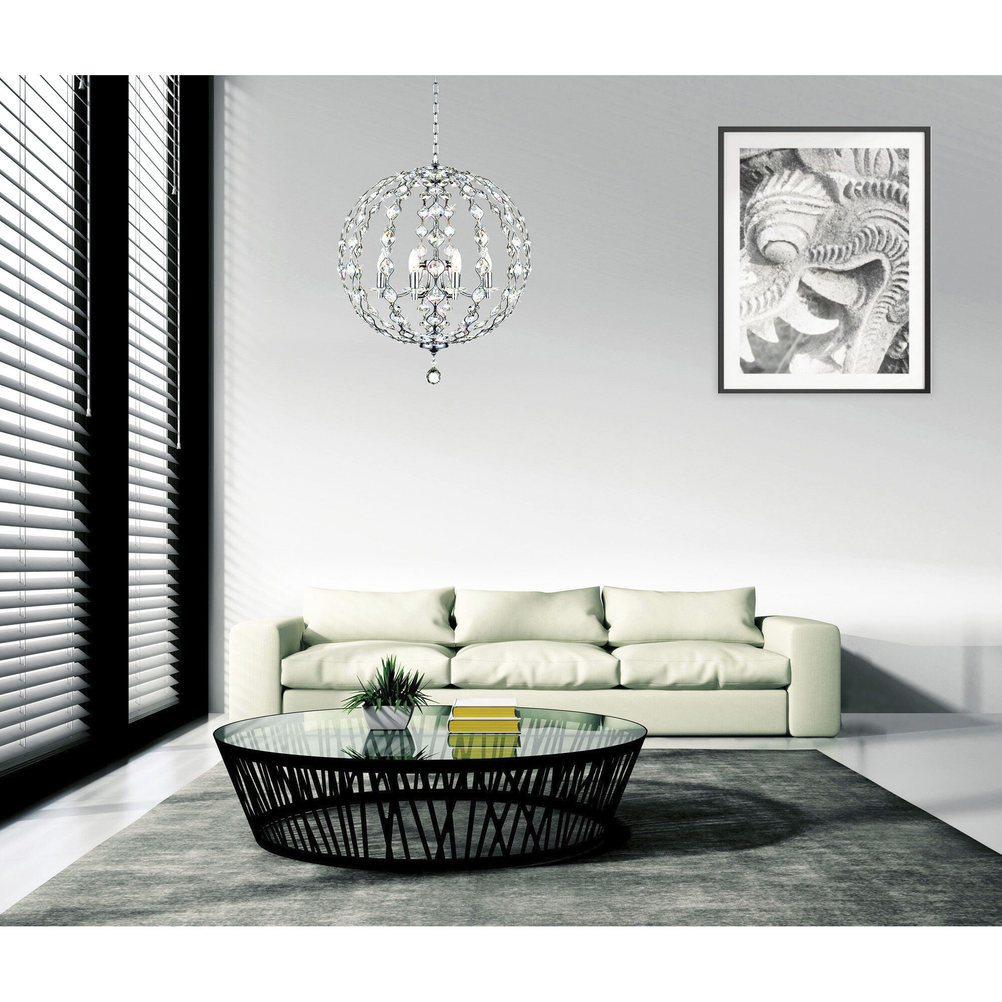 Esia 8 Light 26 inch Chrome Chandelier Ceiling Light