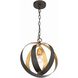 Luna 1 Light 12 inch English Bronze and Antique Gold Chandelier Ceiling Light