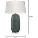 Balsalm 30.25 inch 150 watt Teal Reactive Glaze Table Lamp Portable Light, Inline