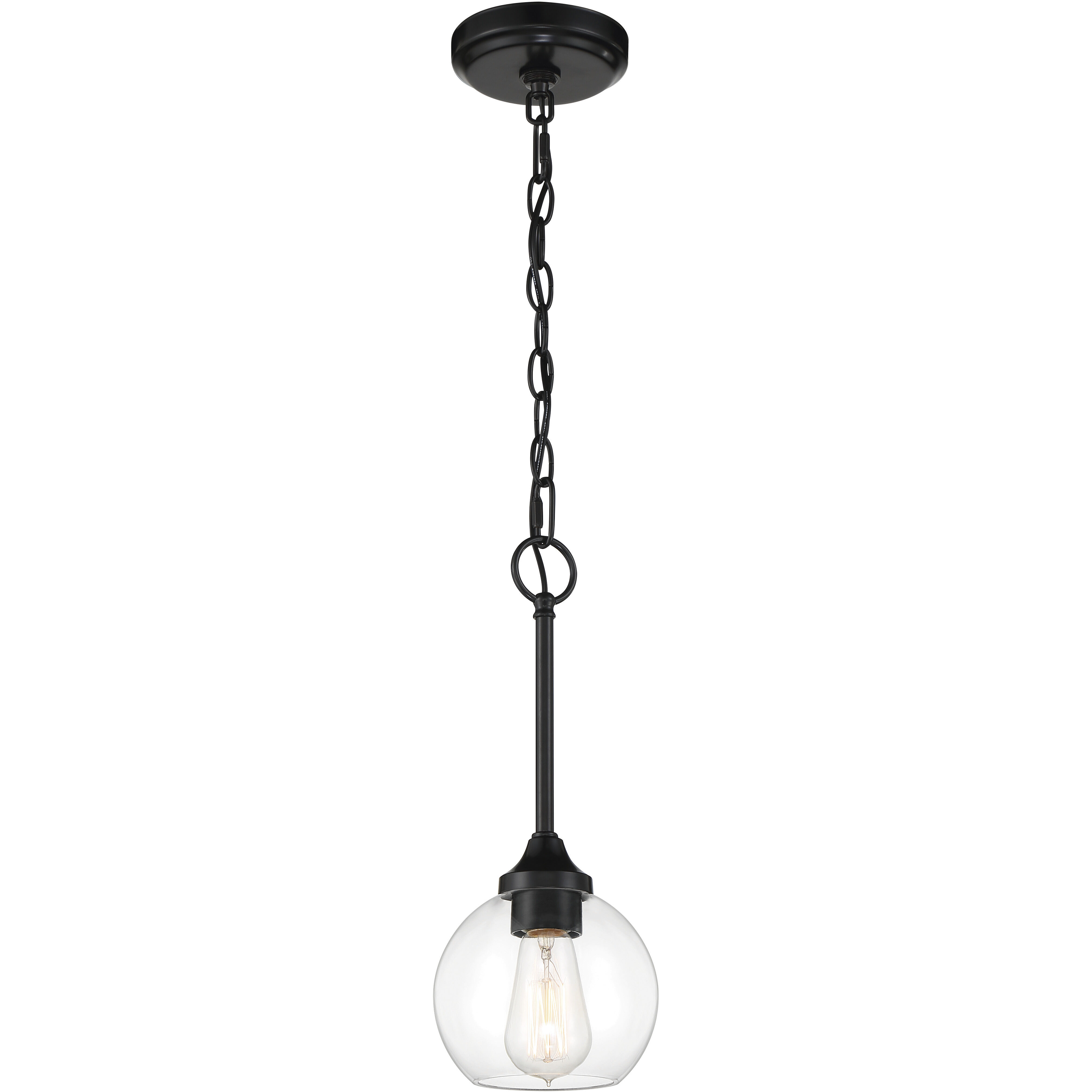 Glenda 1 Light 6 inch Flat Black Mini Pendant Ceiling Light