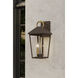 Bayra 2 Light 17 inch Painted Legacy Brass and Dark Bronze Outdoor Wall Lantern