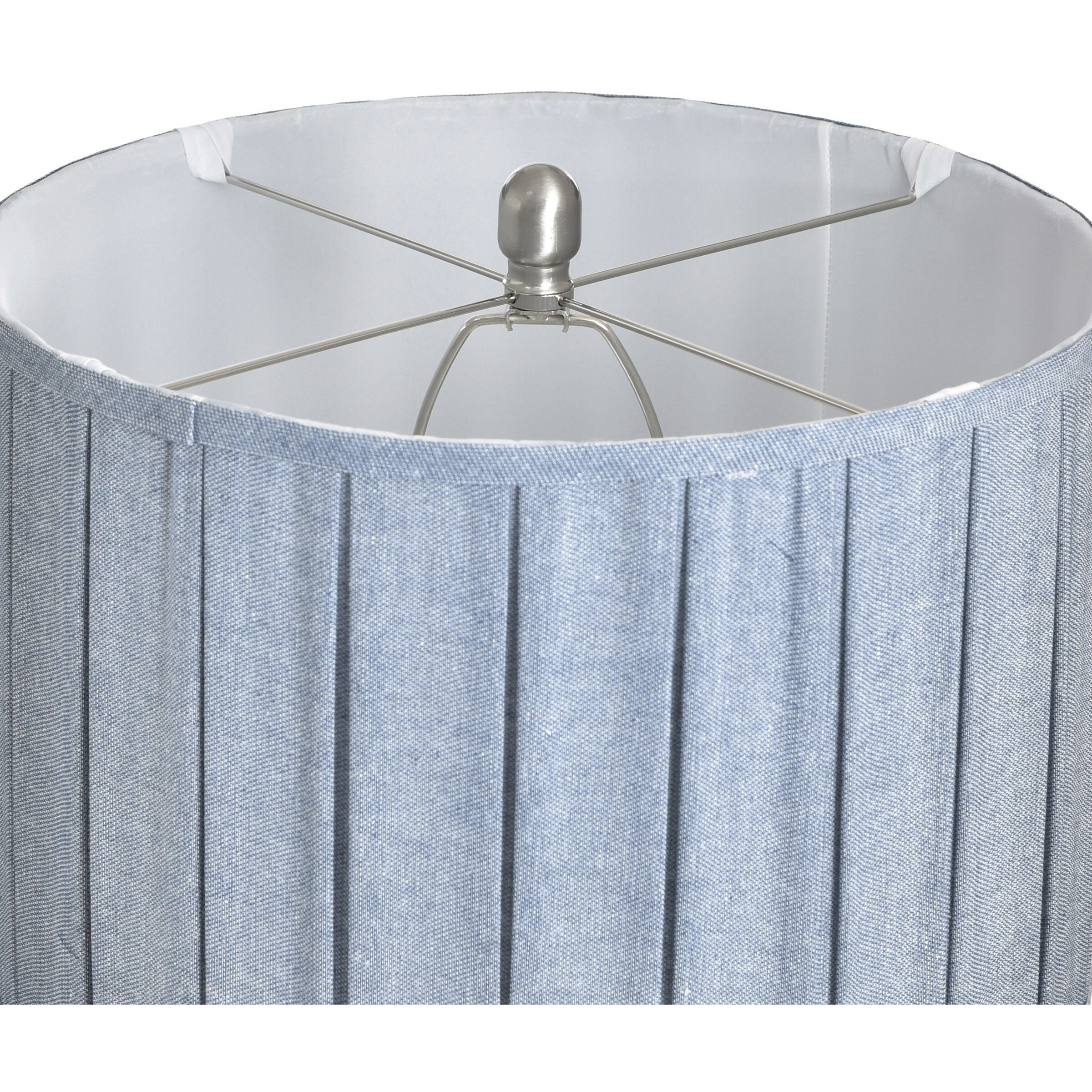 Lotus 30.5 inch 100 watt Lotus Silver and Blue Table Lamp Portable Light