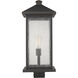 Portland 1 Light 22.5 inch Oil Rubbed Bronze Outdoor Post Mount Fixture in Clear Seedy Glass, 12