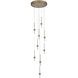 Goccia LED 21.75 inch Winter Brass Chandelier Ceiling Light