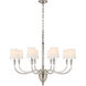 Thomas O'Brien Vivian 8 Light 36 inch Polished Nickel One-Tier Chandelier Ceiling Light in Linen, Large