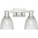 Arcadia Castile 2 Light 17 inch Brushed Satin Nickel Bath Vanity Light Wall Light in Clear