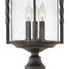 Casa 3 Light 23.75 inch Olde Black Outdoor Post Mount Lantern in Clear