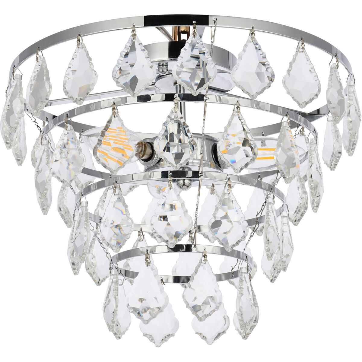 Ella 3 Light 16 inch Chrome Flush Mount Ceiling Light