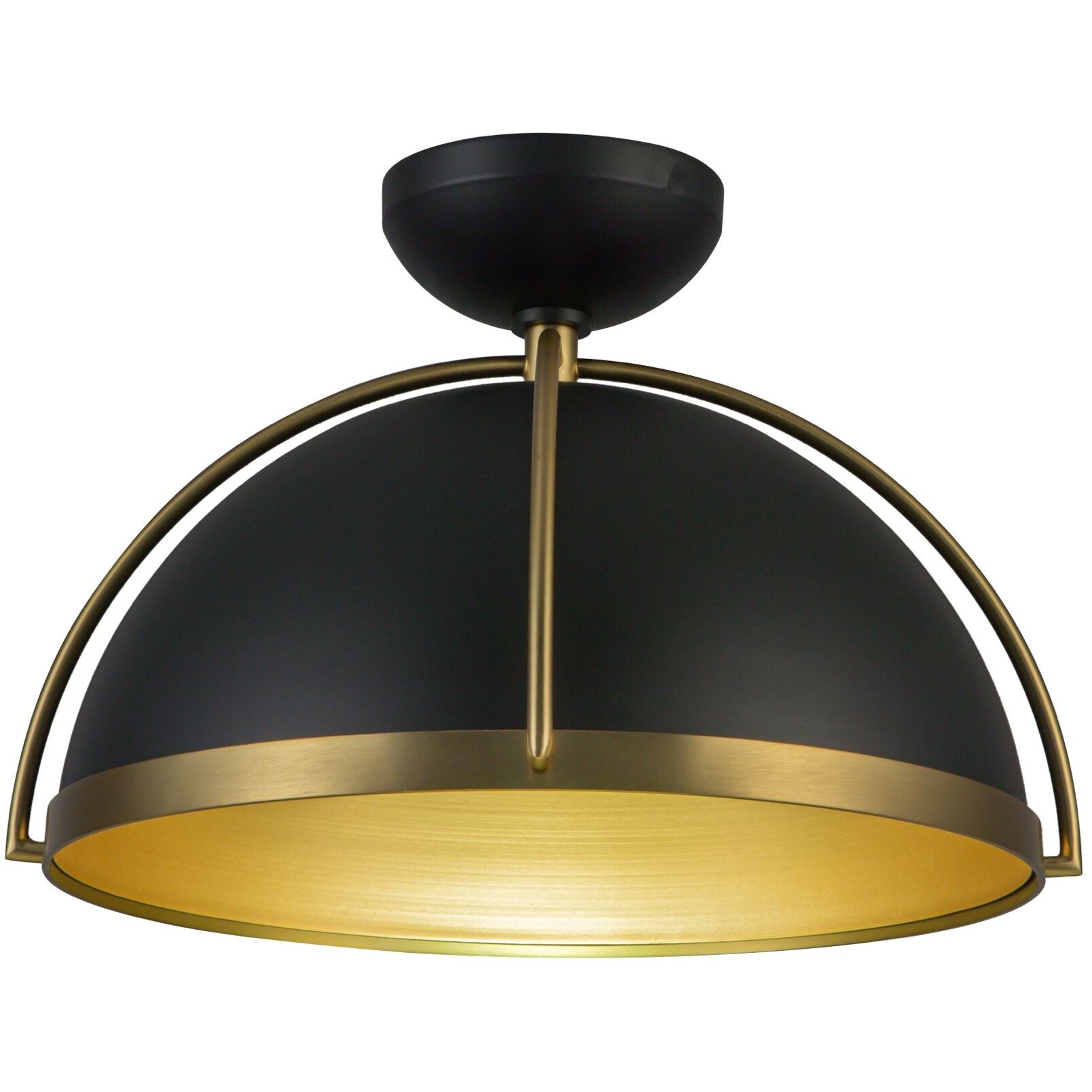 Dahlia 1 Light 17.62 inch Black and Brushed Brass Pendant Ceiling Light