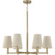 Mira 6 Light 30 inch Matte Brass Chandelier Ceiling Light