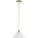 Bryant 1 Light 13 inch Aged Silver Leaf Pendant Ceiling Light, Satin Opal