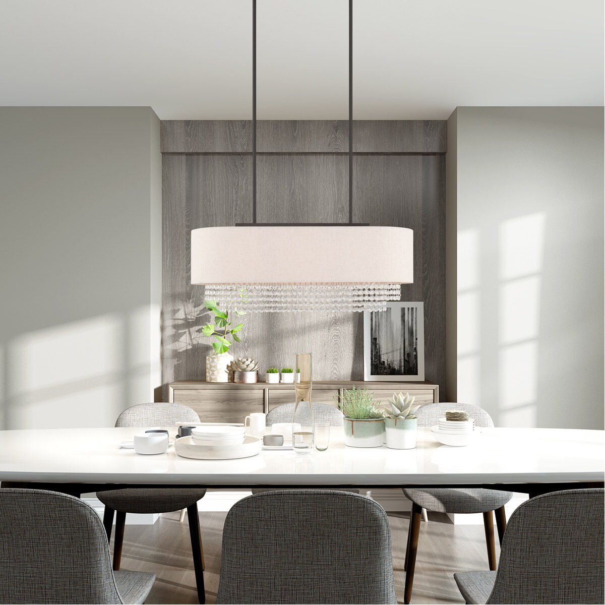 Carlisle 3 Light 31 inch English Bronze Linear Chandelier Ceiling Light