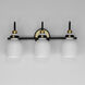 Milk 3 Light 22 inch Satin Brass Bath Vanity Light Wall Light in Black and Satin Brass