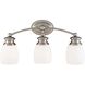 Elise 3 Light 20.5 inch Satin Nickel Bathroom Vanity Light Wall Light, Essentials