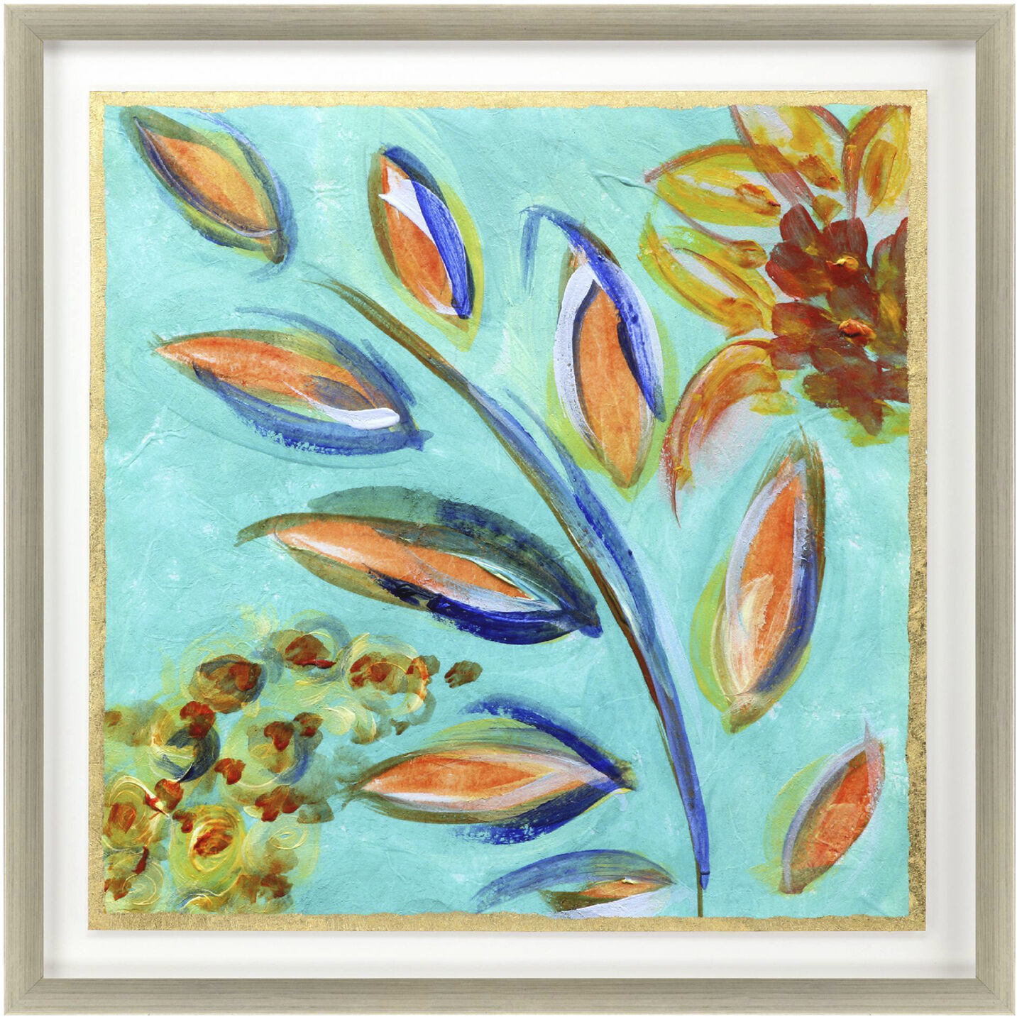 Sassy Botanica Blue and Green and Multi and Pink Framed Art