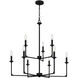 Prescott 9 Light 32 inch Matte Black Chandelier Ceiling Light