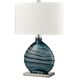 Portview 22 inch 60 watt Blue with Polished Nickel Table Lamp Portable Light