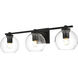 Juelz 3 Light 24 inch Black Bath Sconce Wall Light
