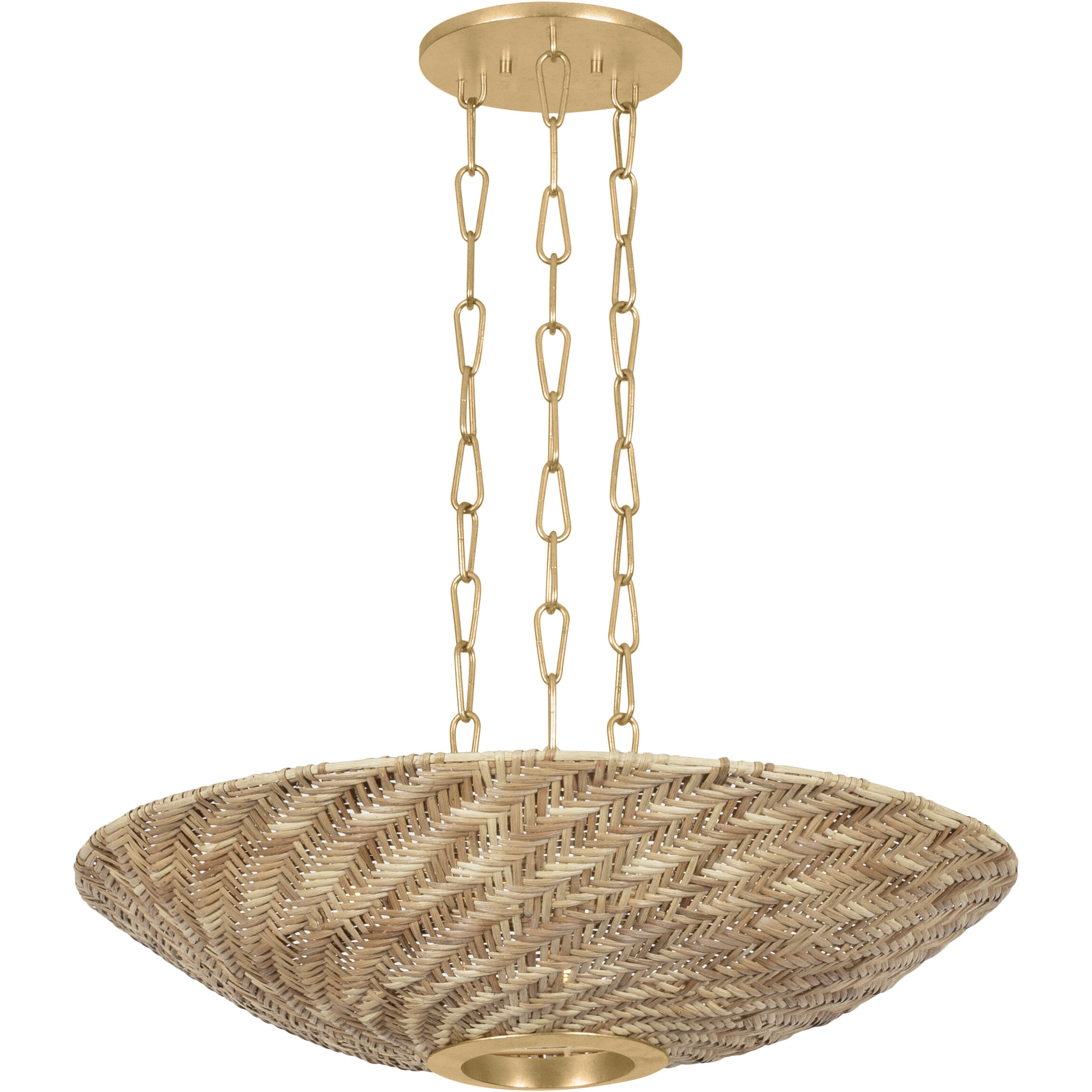 Ollie 3 Light 28 inch Vintage Gold Leaf Pendant Ceiling Light