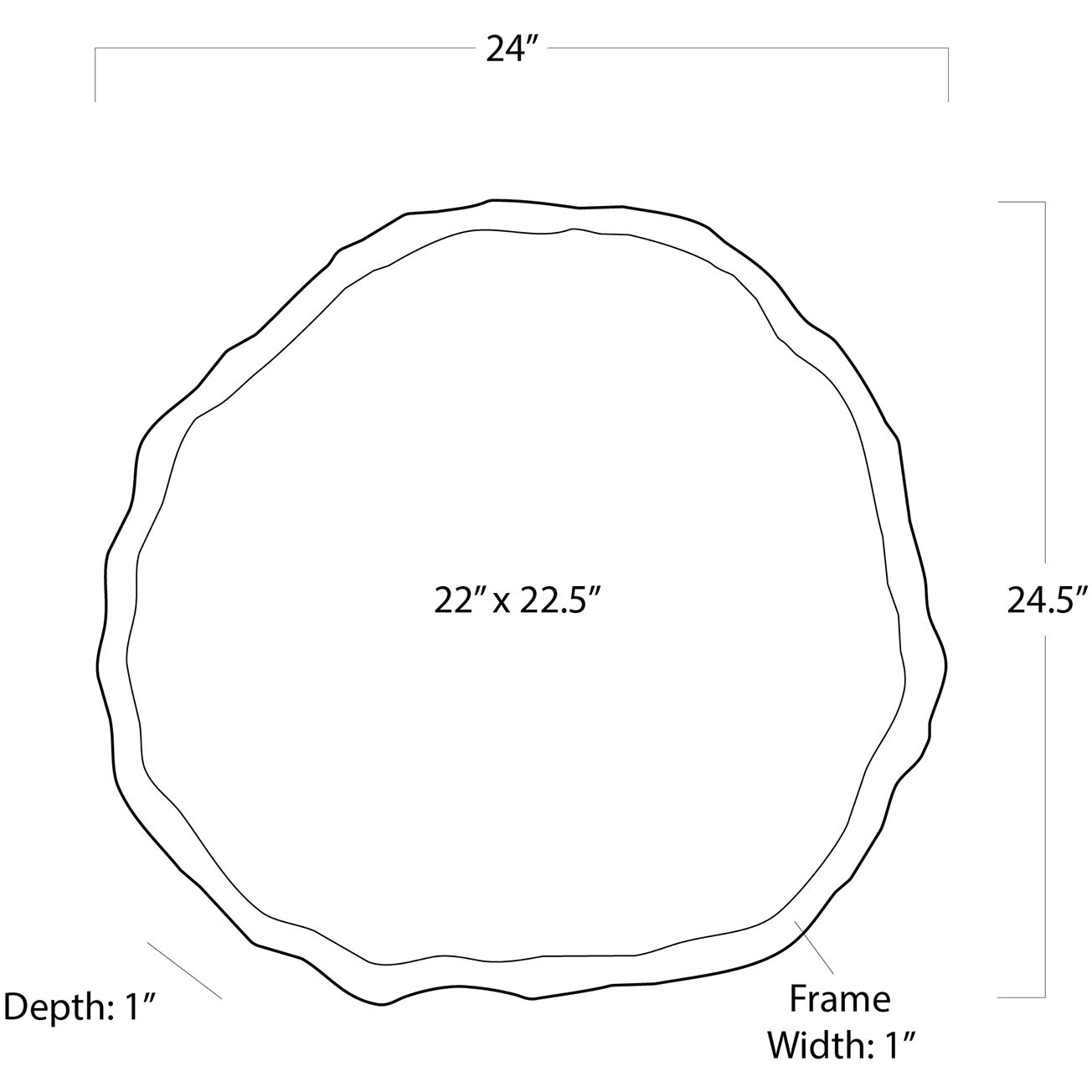 Wisteria 24.5 X 24 inch Brass Mirror