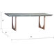 Innwood 92 X 40 inch Polished Concrete with Natural Dining Table