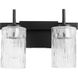 Fort Worth 2 Light 12.75 inch Noir Vanity Light Wall Light